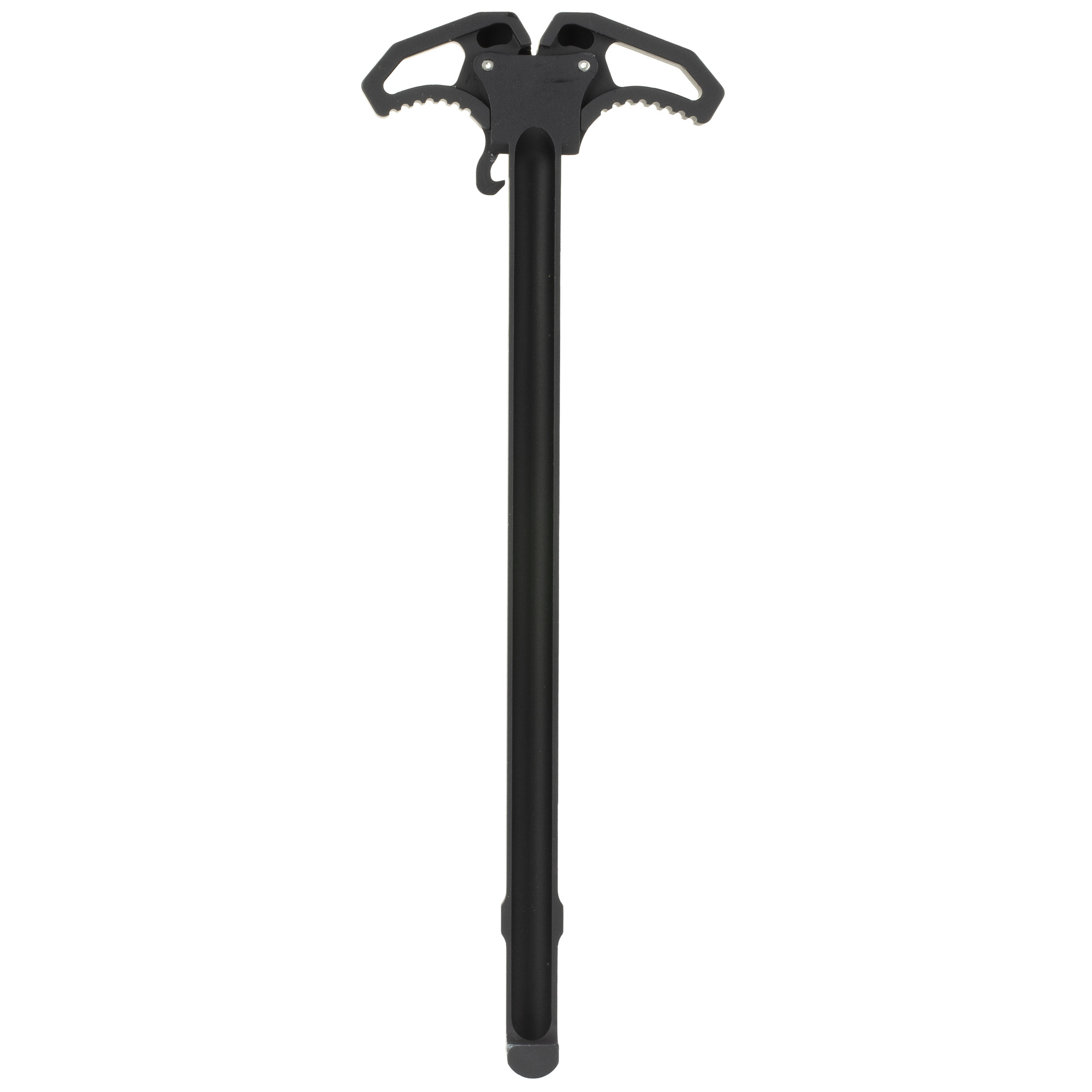 Black Armaspec AR-10 charging handle with ambidextrous latches on white background