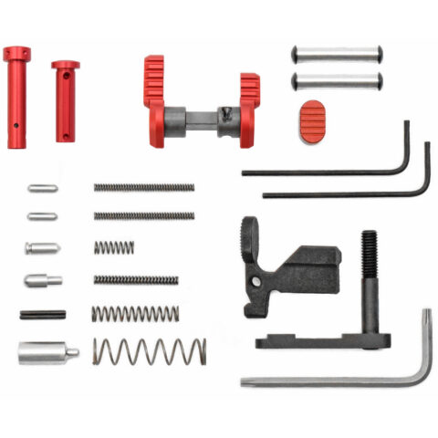 Armaspec Superlight AR-15 Lower Parts Kit, Red