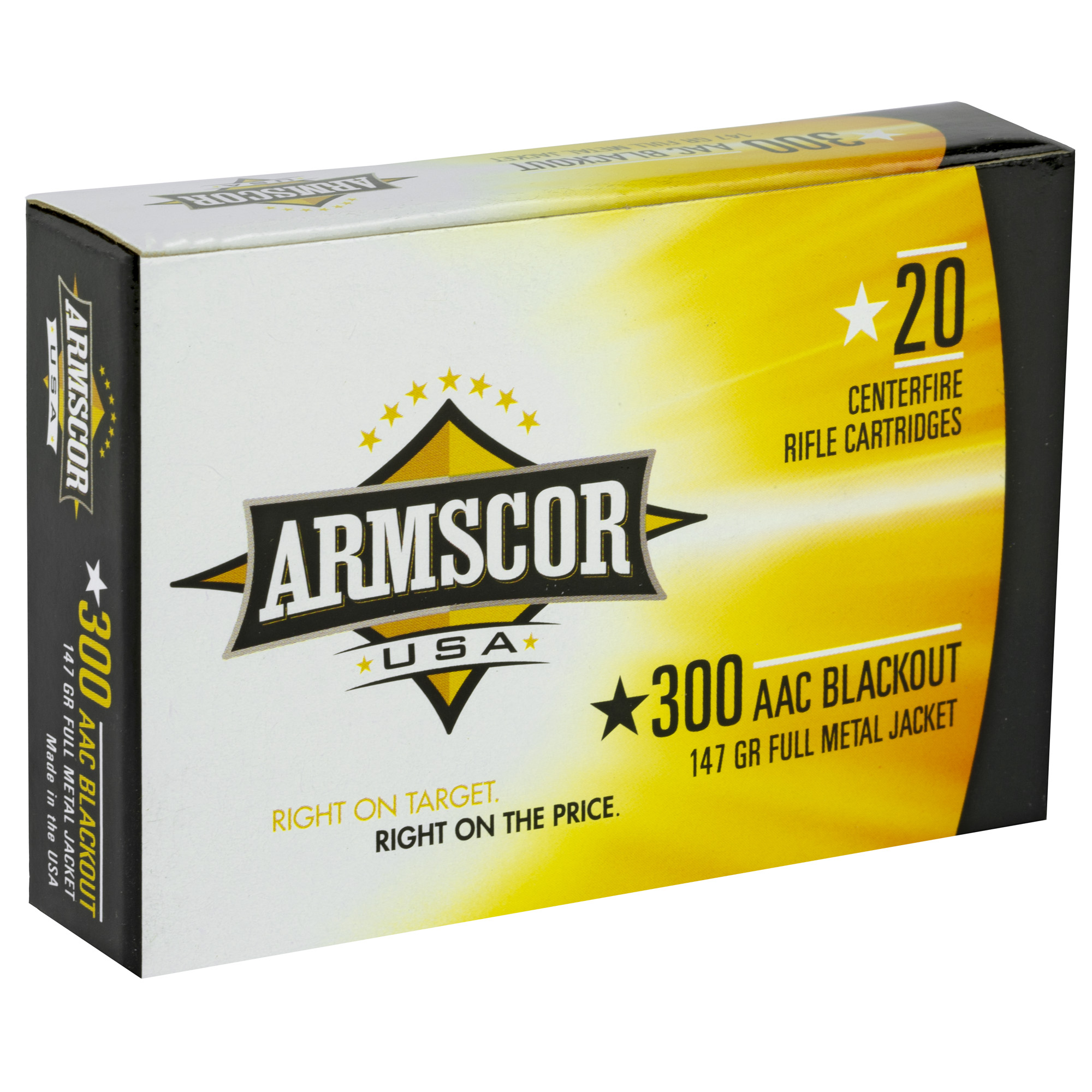 Armscor 300 AAC Blackout 20-round box, angled side view