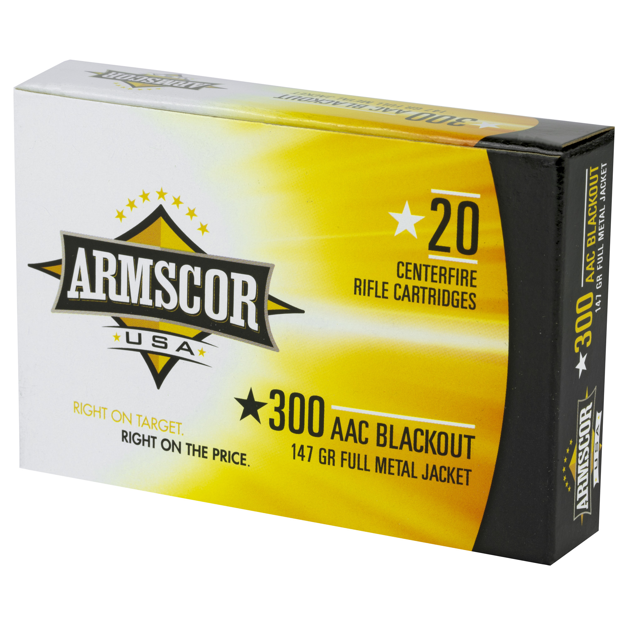 Armscor 300 AAC Blackout 20-round box, front angle view