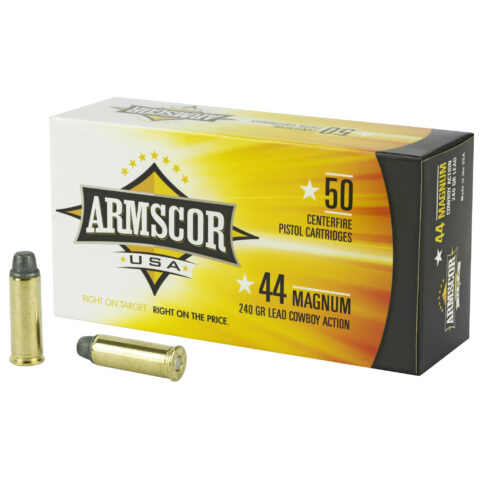 Armscor .44 Magnum 240gr Lead SWC Cowboy Action, 50 Rounds