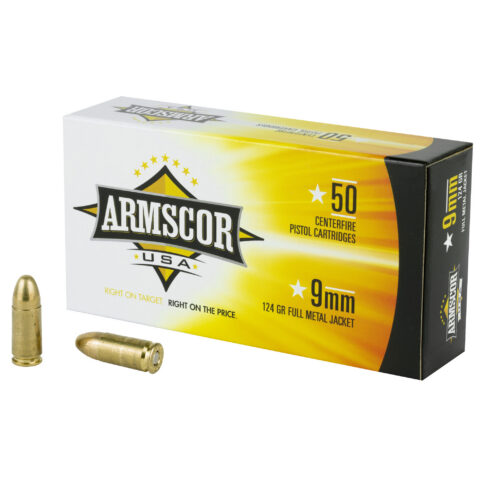 Armscor USA 9mm Luger 124gr FMJ, 50 Rounds
