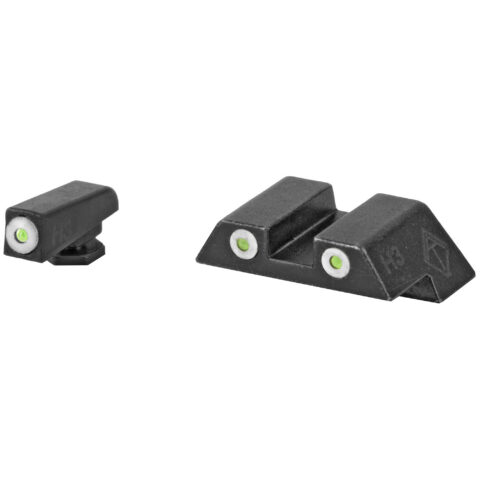 American Tactical Night Sights for Glock Large Frame, Green Lamps with White Rings
