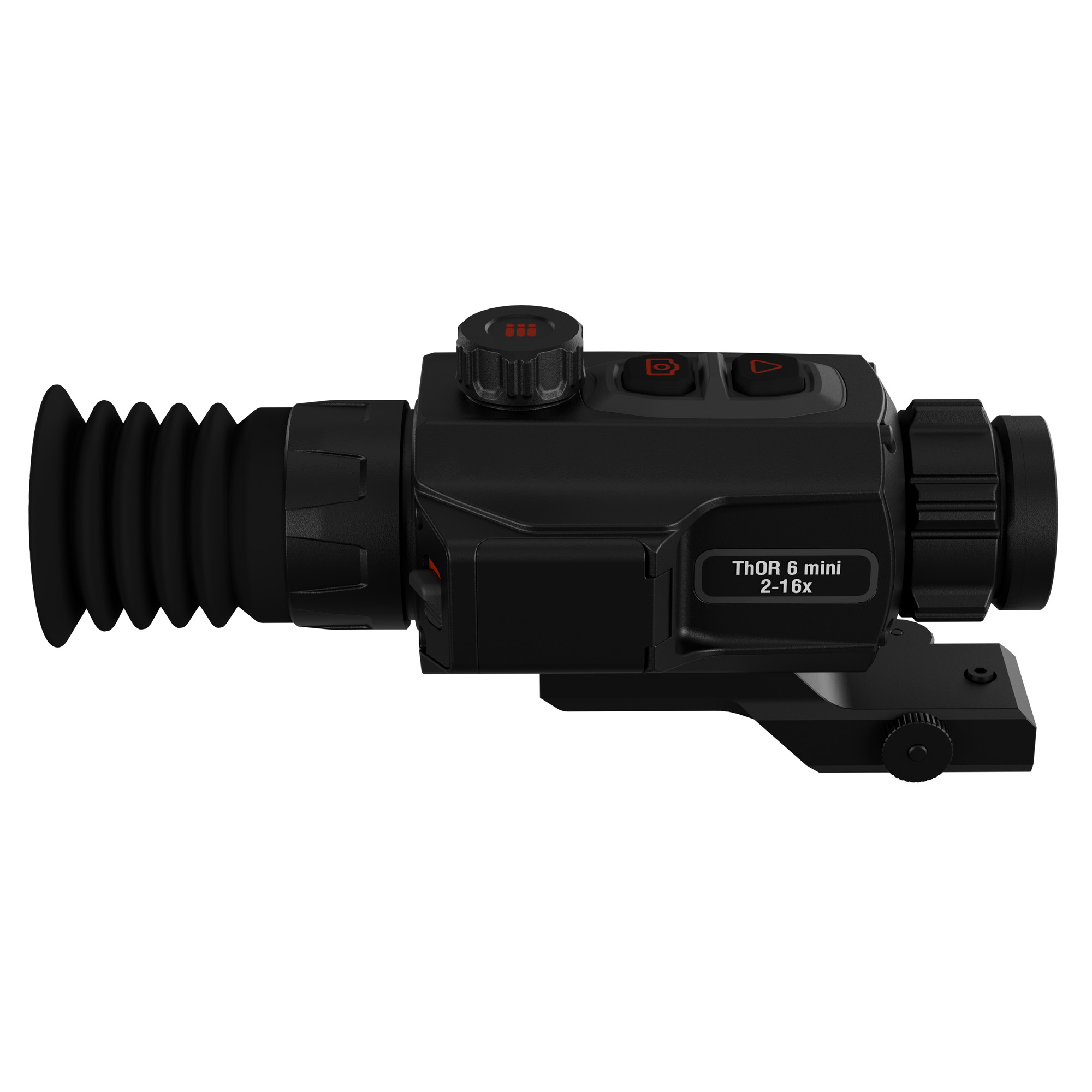 ATN ThOR 6 Mini thermal riflescope side view with eyecup and quick-detach mount