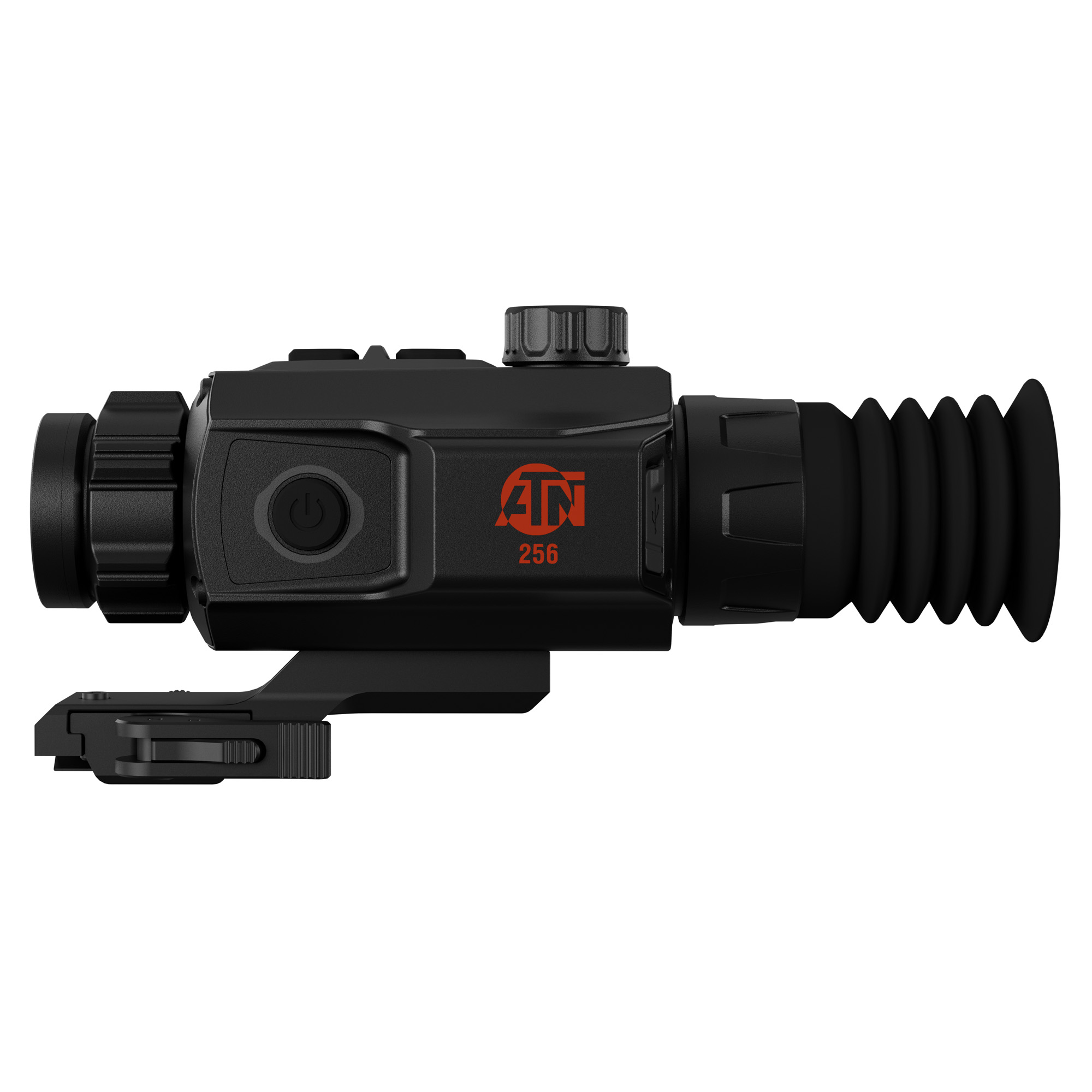 ATN 256 thermal scope side view with eyecup and quick-detach mount