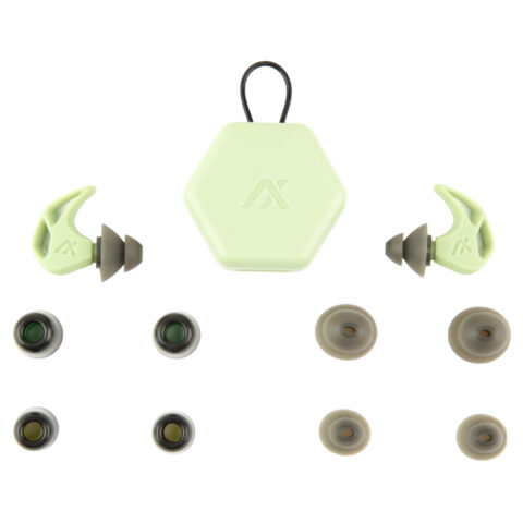 AXIL X20 Earplugs, Slate Green with Silicone and Foam Tips