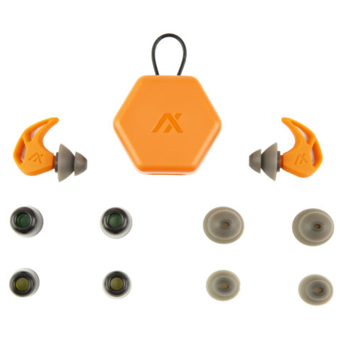 AXIL X20 Earplugs, Blaze Orange, Pocket Carry Case