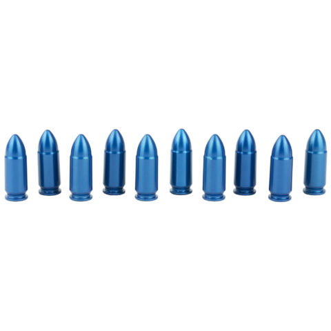 A-Zoom 9mm Snap Caps, 10 Pack, Blue Aluminum Training Rounds