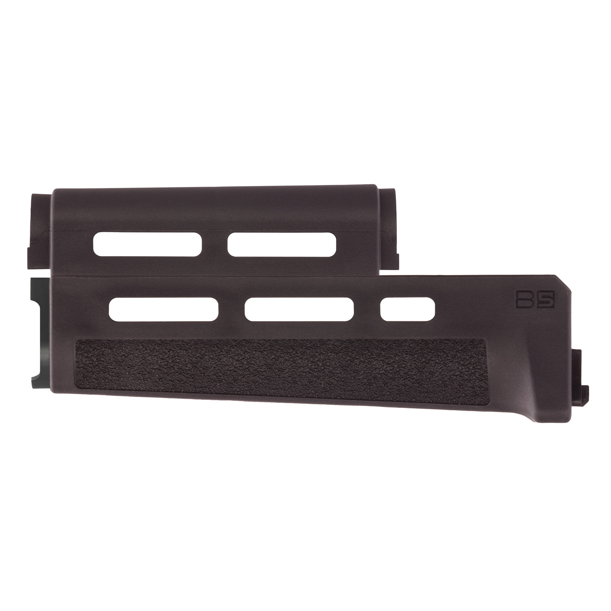 B5 Systems plum AK handguard, side view showing M-LOK slots and textured lower