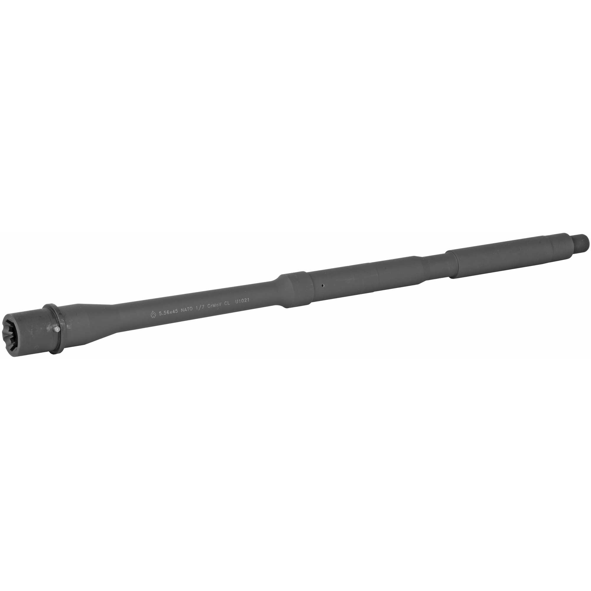 Ballistic Advantage 5.56 NATO AR-15 barrel with threaded muzzle, black finish, angled view