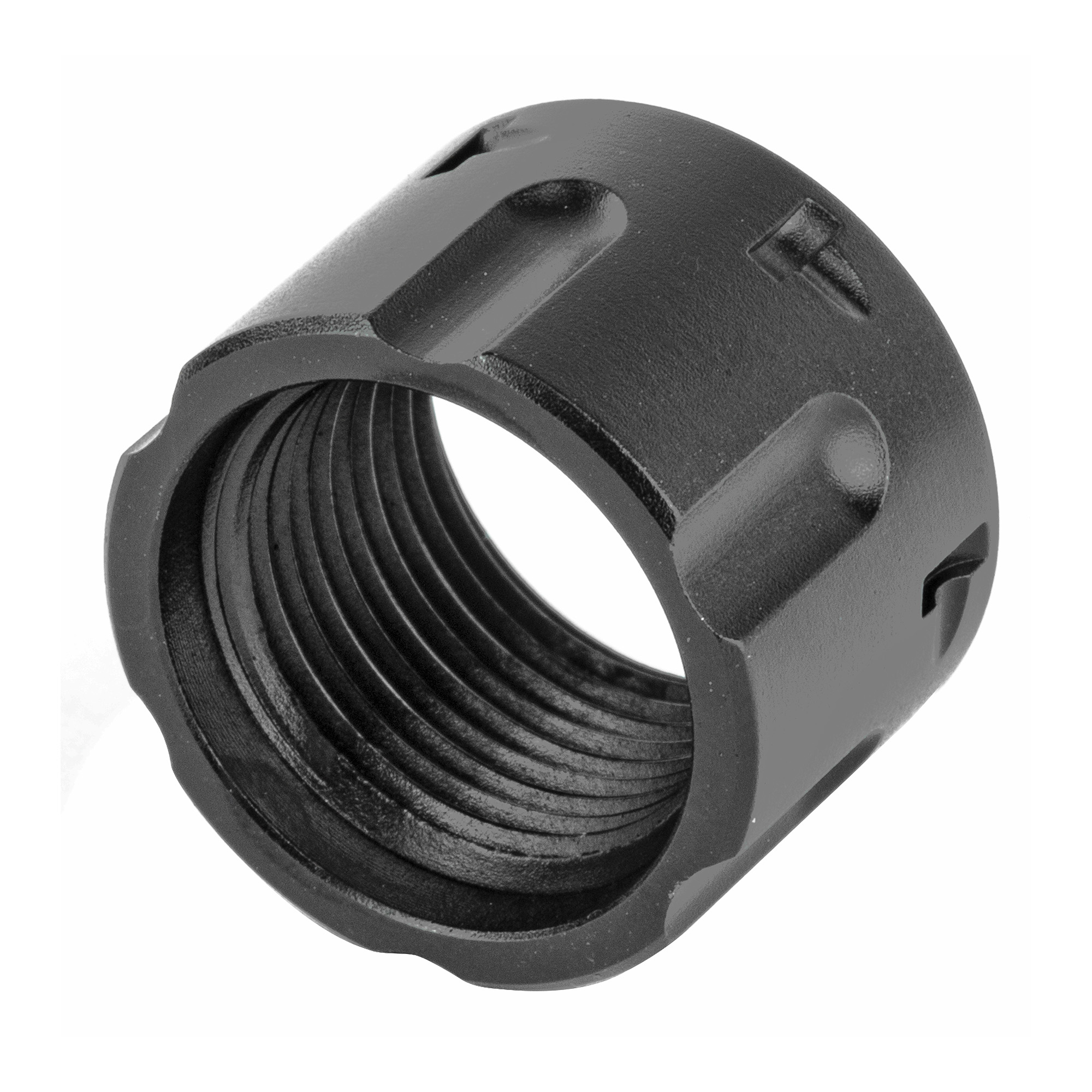 Backup Tactical thread protector, angled view into the 1/2x28 threaded bore