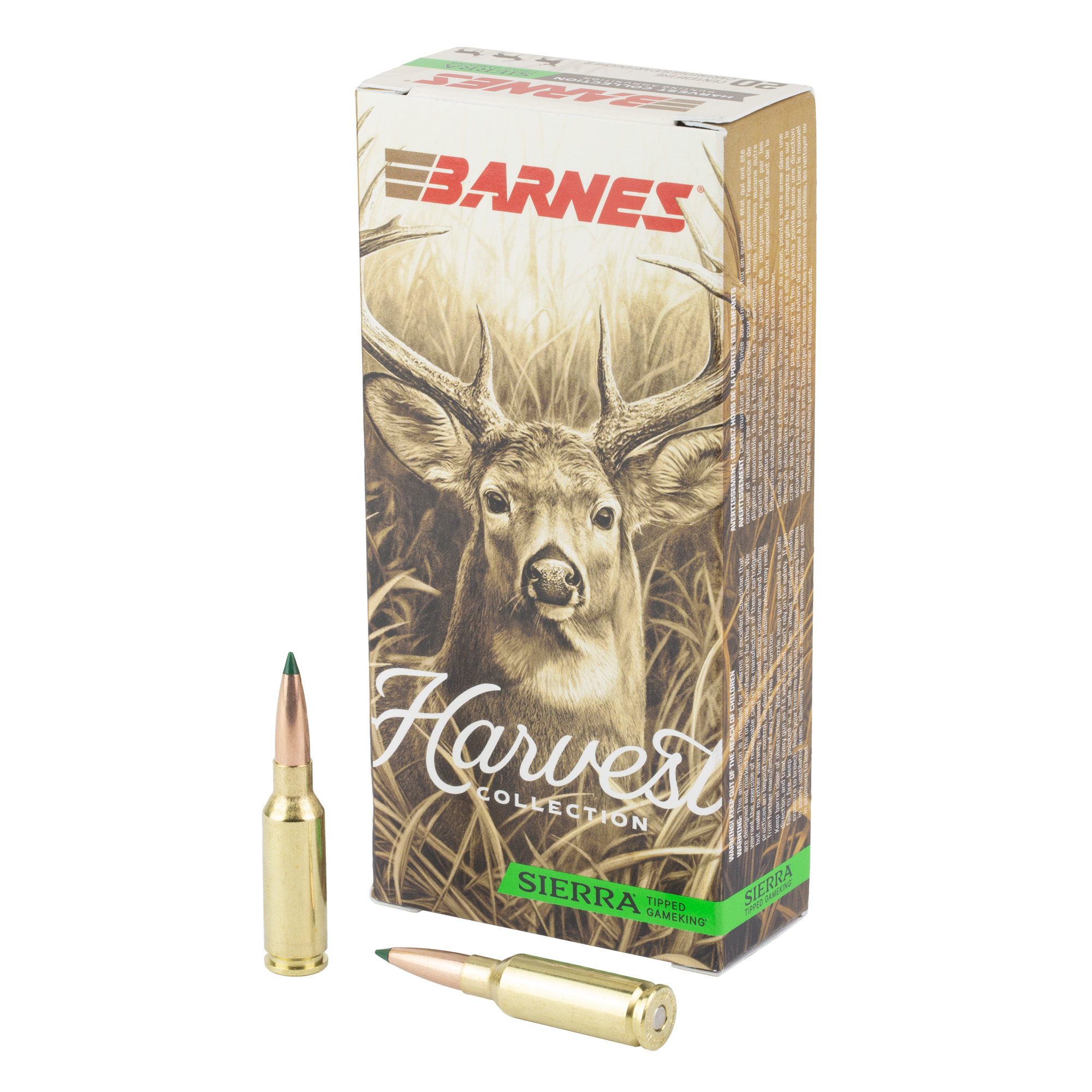 Barnes Harvest Collection 20 round box of 6mm ARC ammunition with two loose cartridges