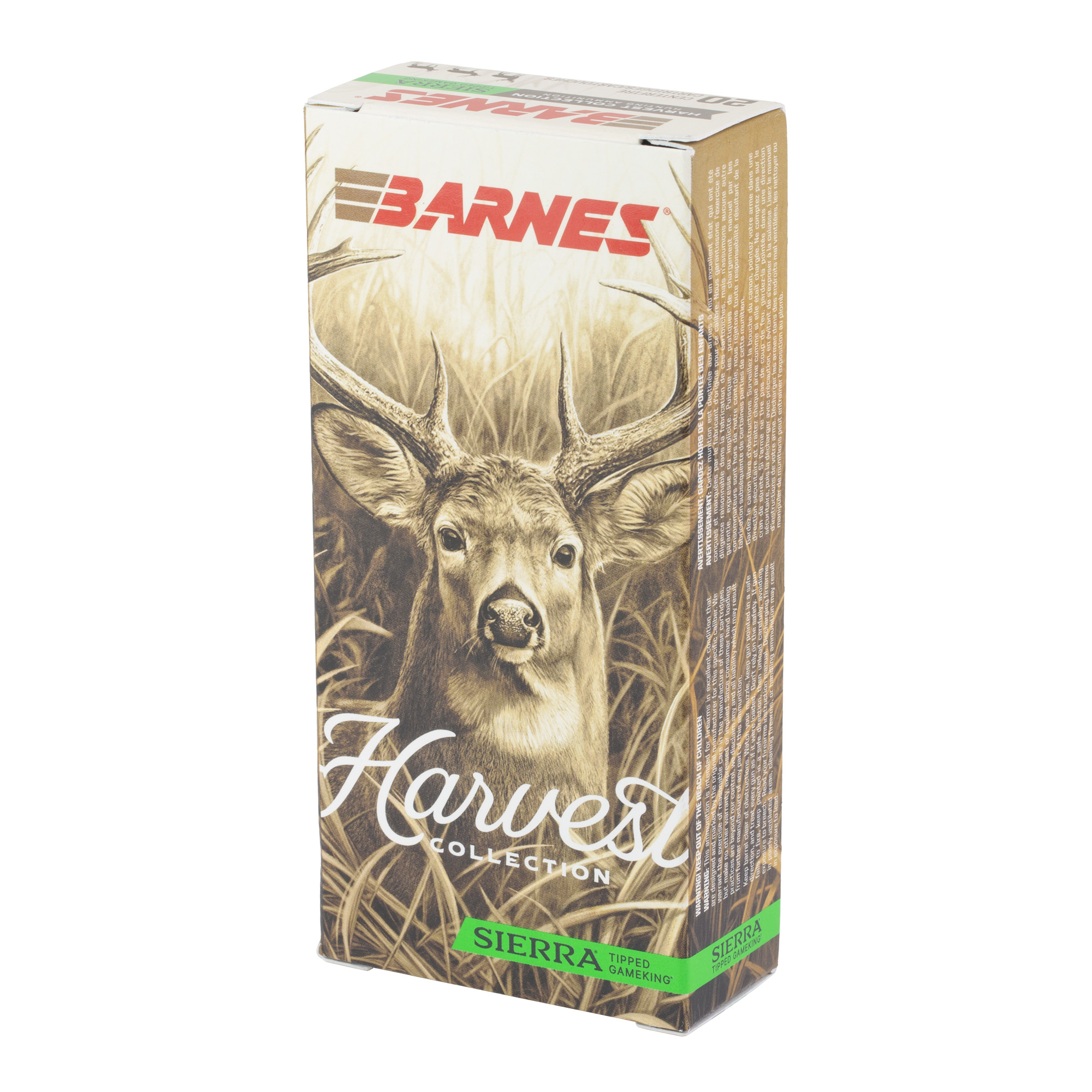 Angled view of Barnes Harvest Collection ammunition box