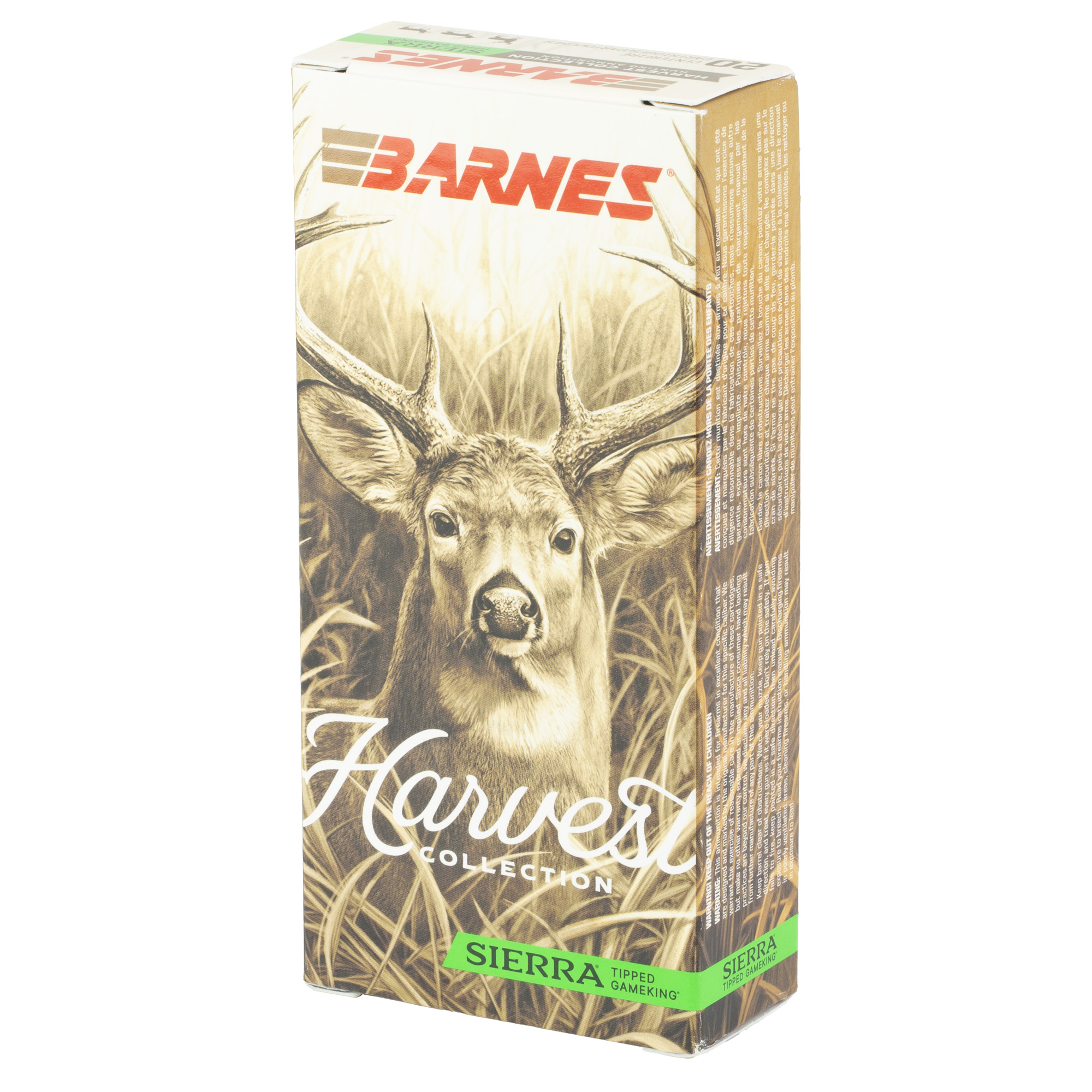 Barnes Harvest Collection ammunition box, angled side view