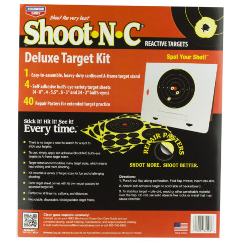 Birchwood Casey Shoot-N-C Deluxe Target Kit with Stand, 40 Pasters