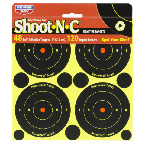 Birchwood Casey Shoot-N-C Round Bullseye Target, 3 inch, 48 Pack