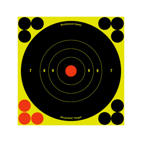 Birchwood Casey Shoot-N-C Round Bullseye Target, Size 6, 12 Targets
