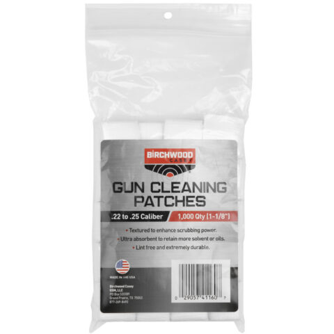 Birchwood Casey Cleaning Patches, .22-.25 Caliber, 1 1/8", 1,000 Count