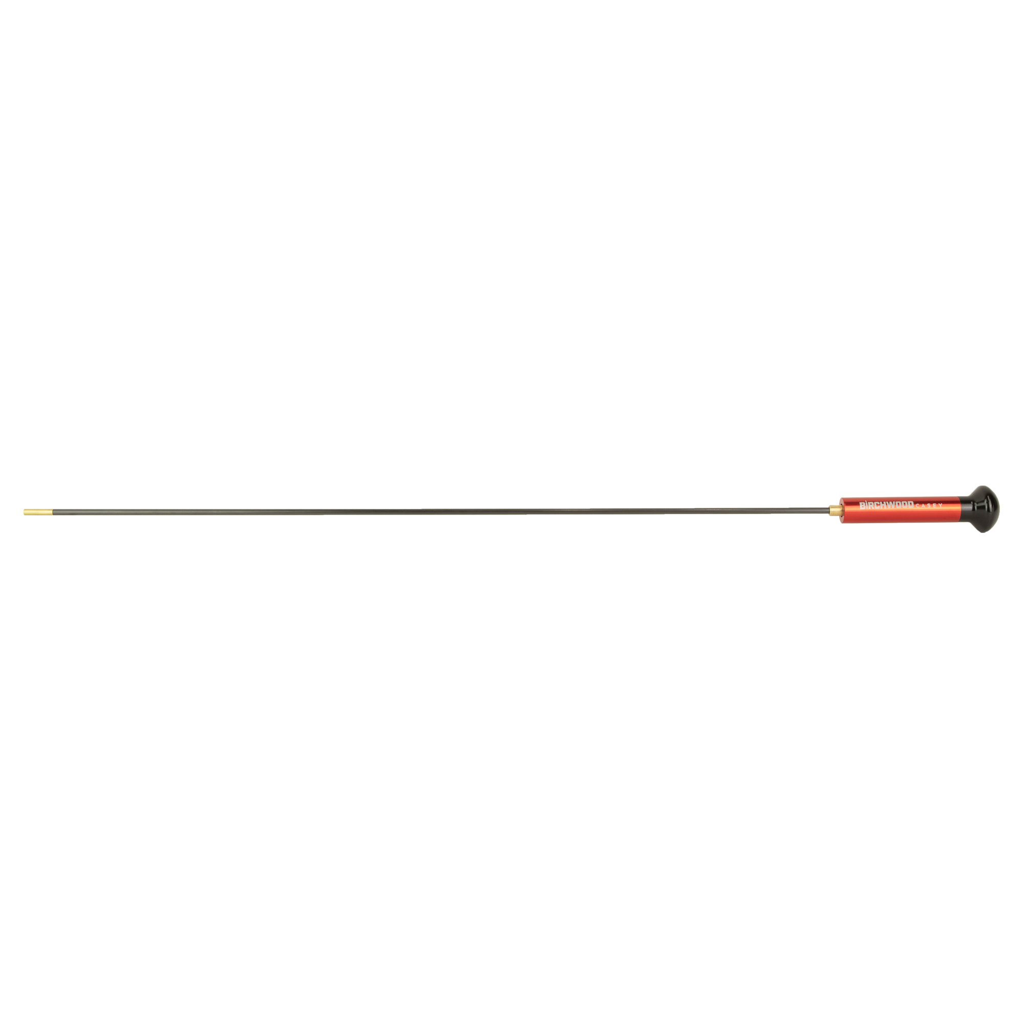 Birchwood Casey carbon cleaning rod with red and black handle on white background
