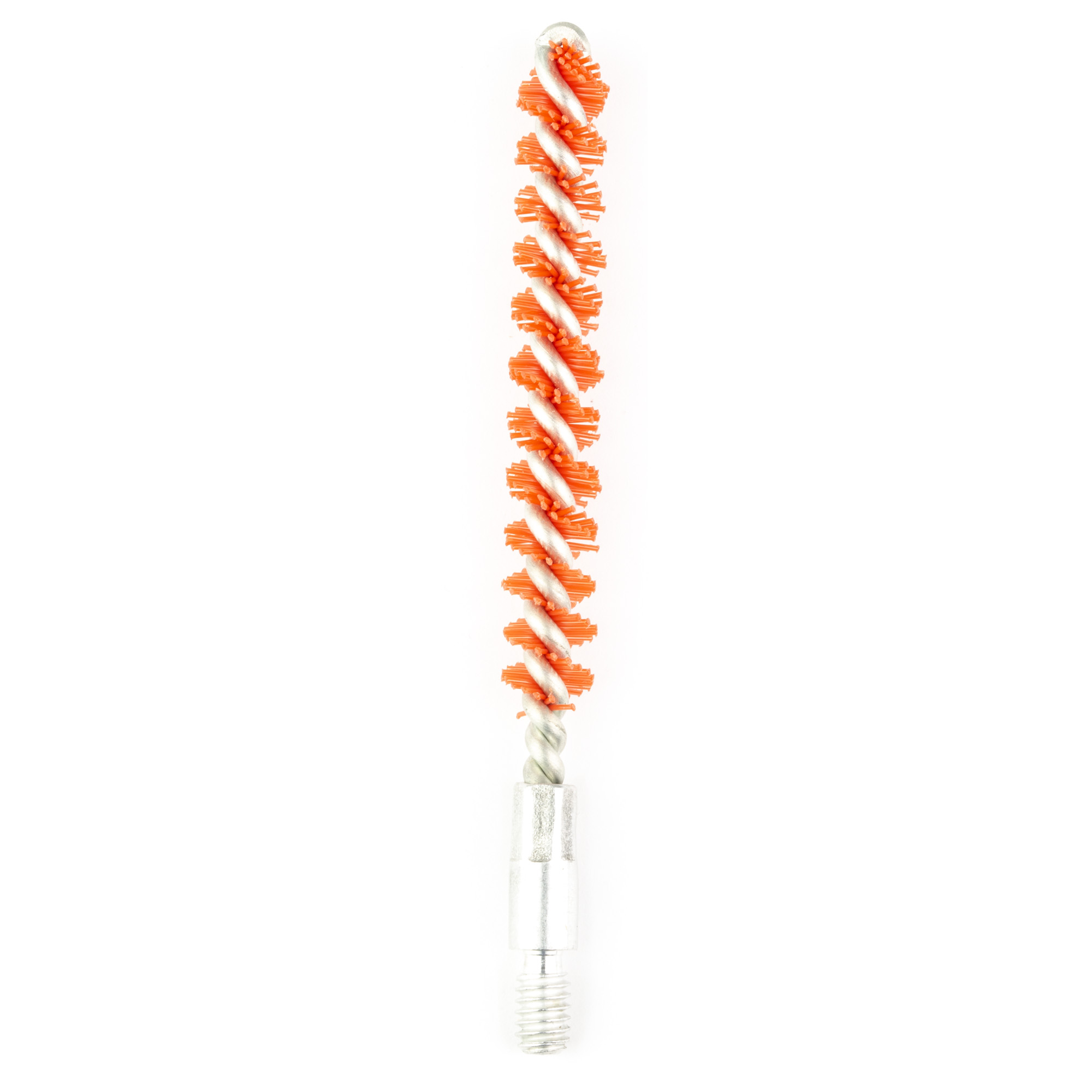 Red nylon bore brush with threaded metal end for .22 caliber bores