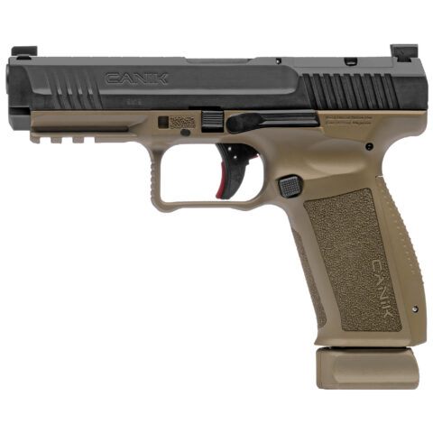 Canik METE SFT 9mm, 4.46" Barrel, 20-Round, Black Slide / Tan Frame