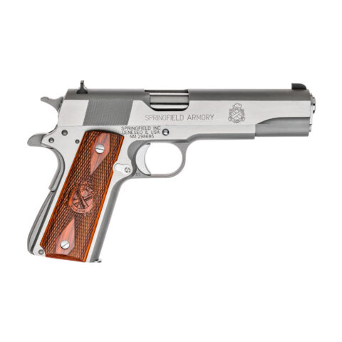 Springfield Mil-Spec 1911 .45 ACP, 5" Barrel, 7-Round, Stainless / Cocobolo