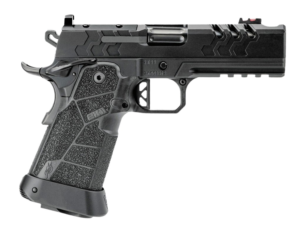 Kimber 2K11 Pro Comp 9mm pistol with black slide and frame, left side view