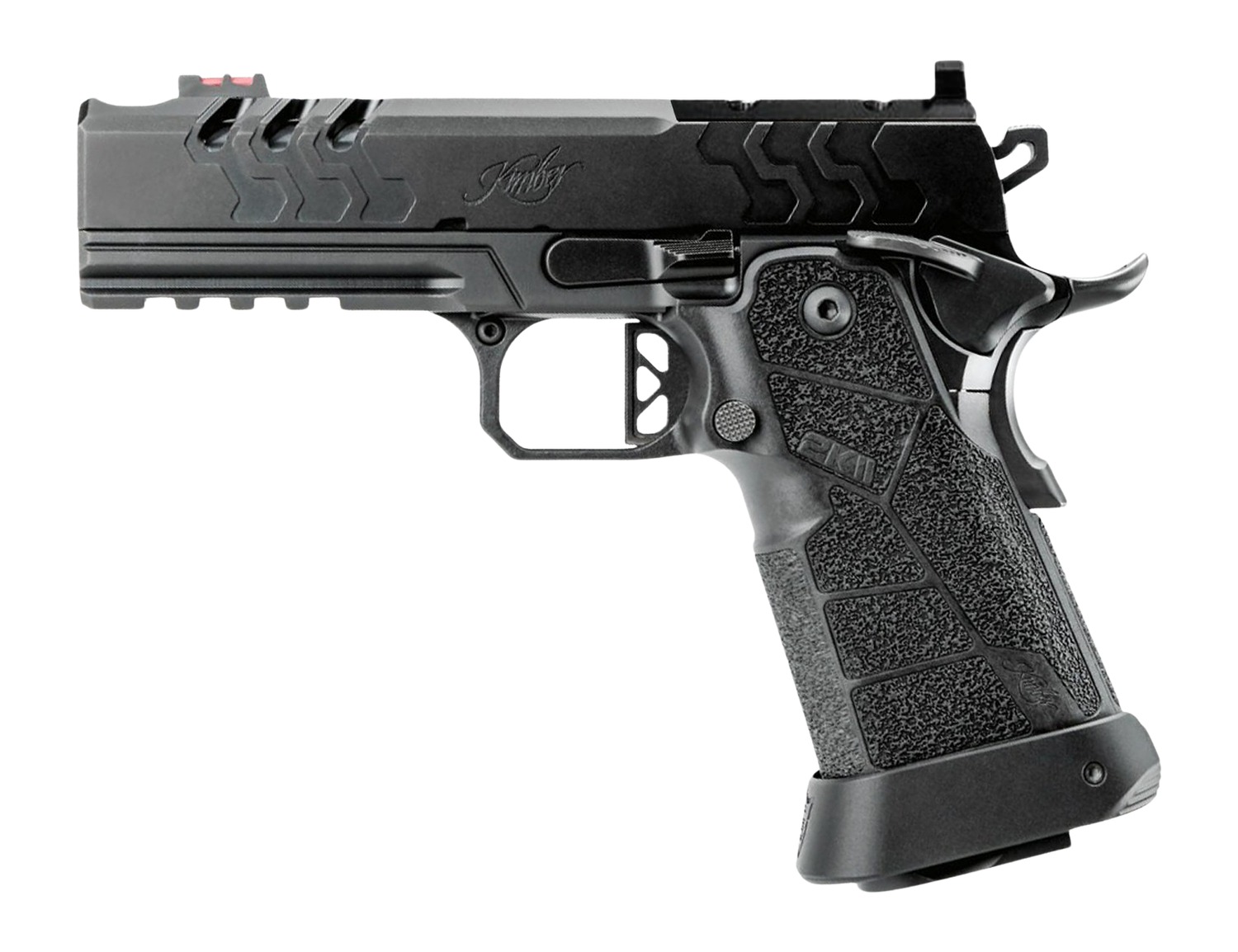 Kimber 2K11 Pro Comp 9mm pistol with black slide and frame, right side view