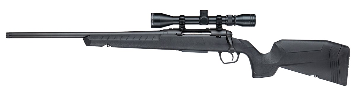Savage Axis XP bolt-action rifle with black synthetic stock and mounted 3-9x40 scope