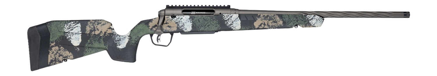 Savage Axis 2 Pro bolt-action rifle with Forest SP camo stock and gun metal bronze barrel