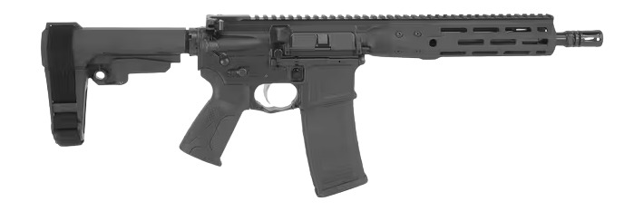 LWRC IC-DI PST 5.56 pistol with M-LOK handguard and SBA3 brace, black finish
