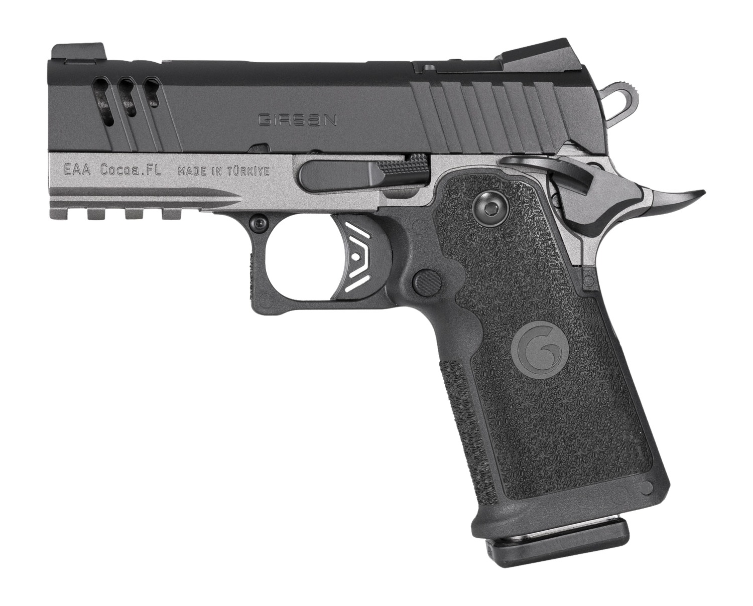 Girsan Witness 2311 CMXXX 9mm pistol, left side view with lightening cut slide