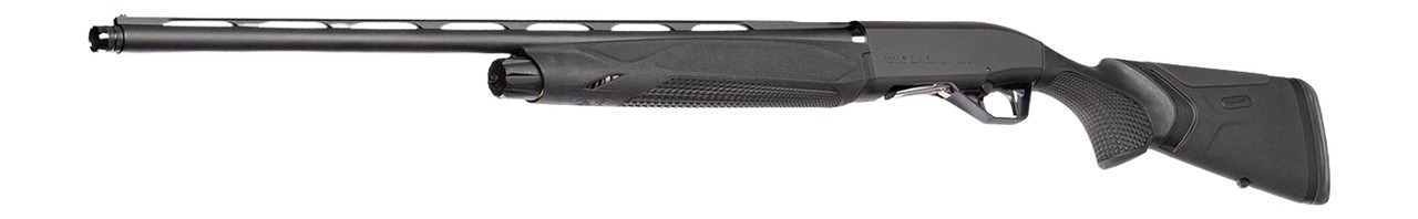 Side view of Beretta A400 Solo shotgun showing vent rib barrel and black stock