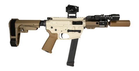 Shark Coast Tactical Creepy Nappstirr 9mm, 30+1, Pistol Brace, Two-Tone