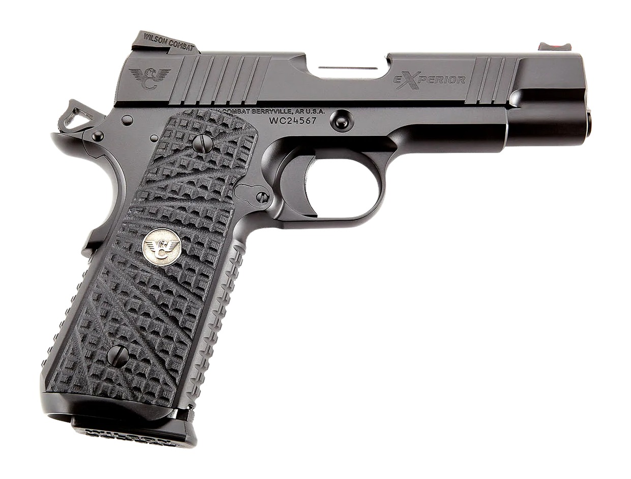 Wilson Combat eXperior Commander 1911 pistol in black finish, right side view