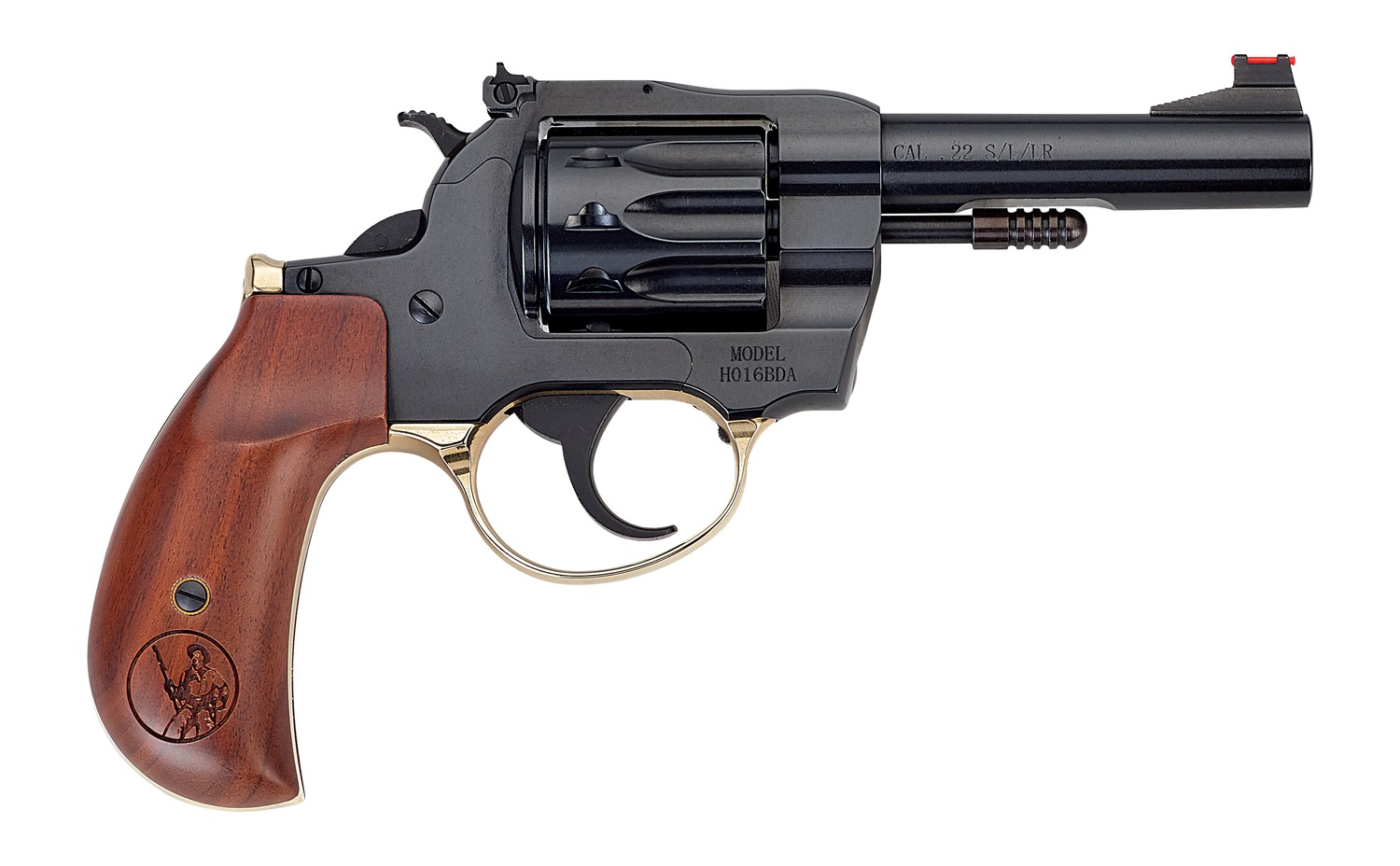 Henry Golden Boy Deadeye .22 LR revolver with blued finish and walnut birdshead grip