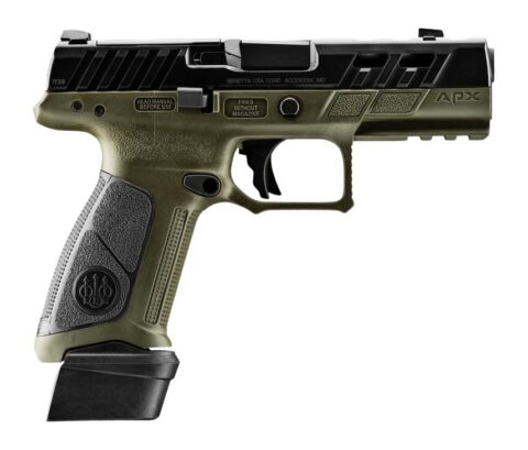 Beretta APX A1 9mm, 4.25" Barrel, 21-Round, Two-Tone OD Green and Black