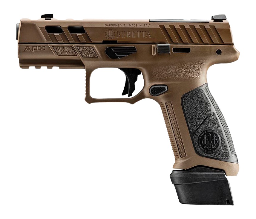 Beretta APX A1 9mm pistol in Flat Dark Earth, right side view