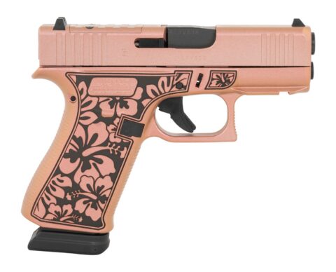 Glock 43X 9mm, 3.41" Barrel, 15+1, Rose Gold Hibiscus