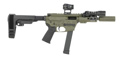 Shark Coast Tactical Creepy Andrew 9mm, 30-Round, OD Green, SBA3 Brace