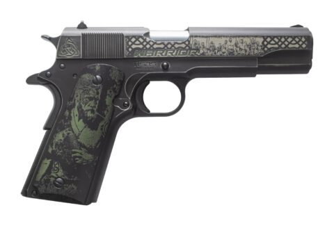 Tisas 1911 A1 Service Warrior 45 ACP, 5" Barrel, 7+1, Carbon Steel / Warrior Graphics