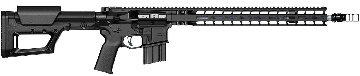 Radian Model 1 rifle in black with folding stock and M-LOK handguard