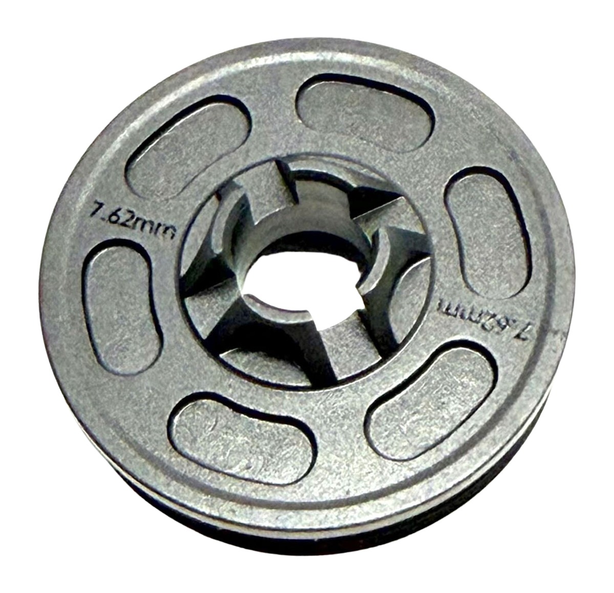 Stainless steel non-vented silencer front cap with a 7.62mm marking