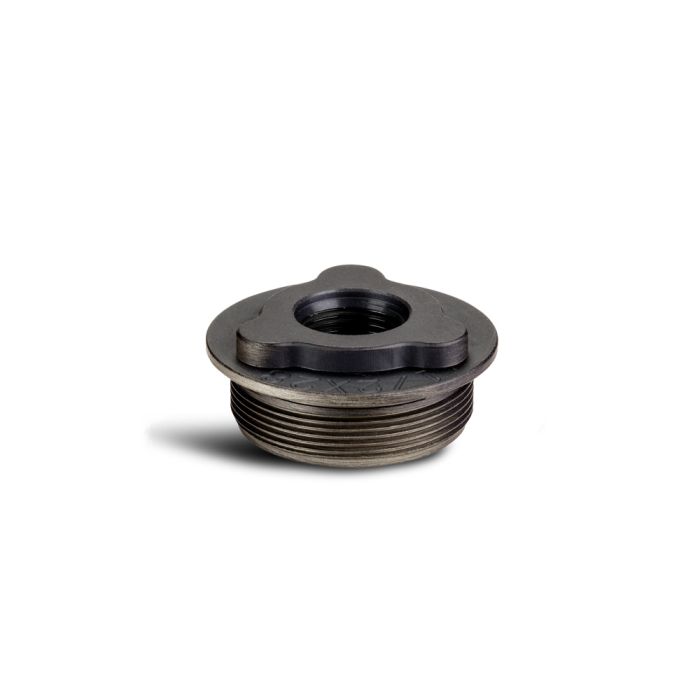 Banish 9 direct thread mount with black oxide finish on a white background