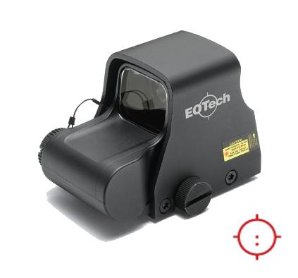EOTech XPS holographic weapon sight in black, angled view