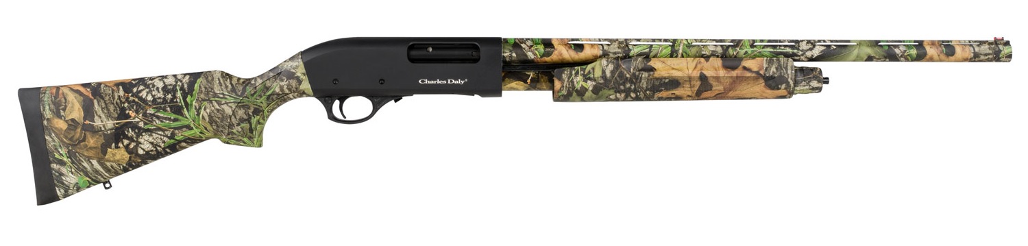 Charles Daly 301 pump shotgun in Mossy Oak Obsession camo with black receiver