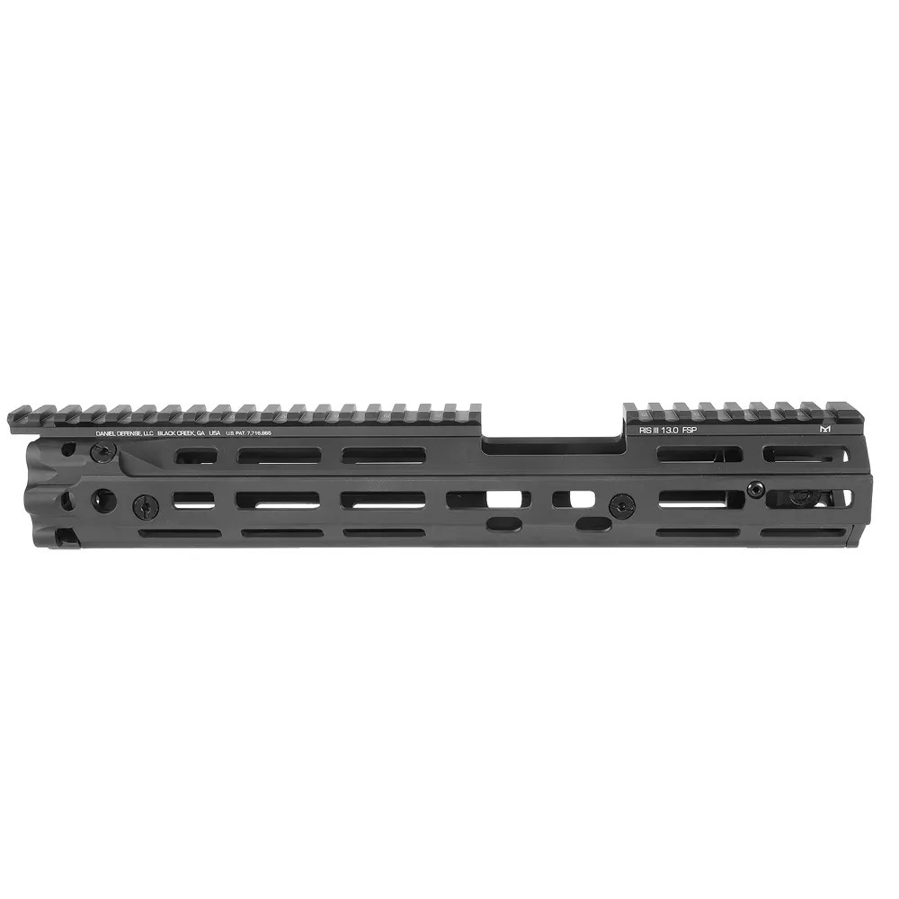 Daniel Defense RIS III 13 inch M-LOK handguard rail in black with top Picatinny rail section