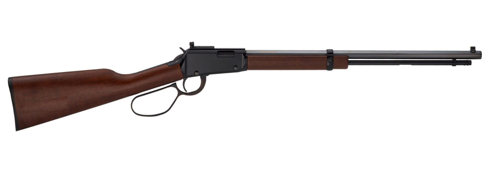 Henry H1 Tracker lever-action rifle with dark blued barrel and walnut stock