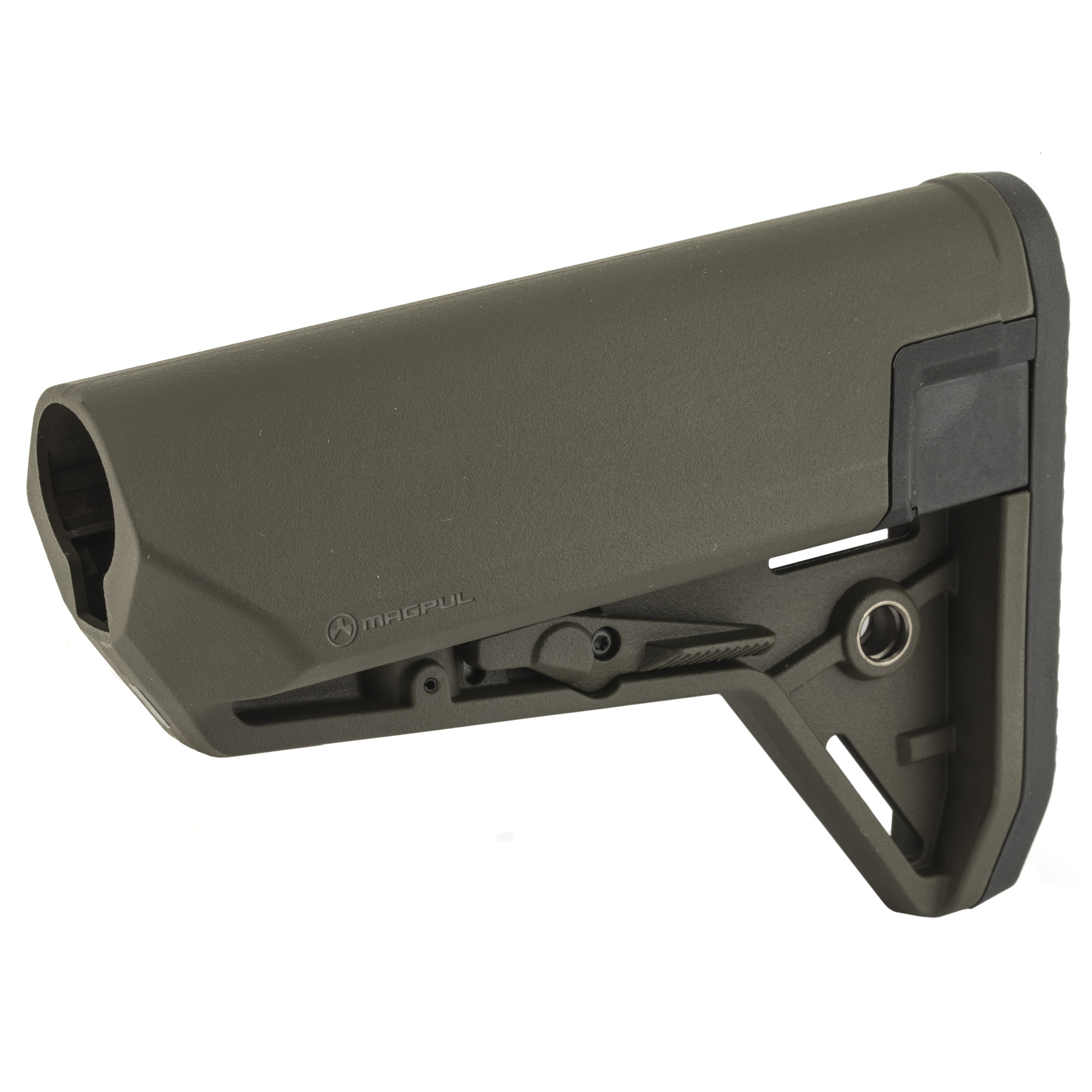 Magpul MOE SL-S carbine stock in olive drab green with ambidextrous release latch