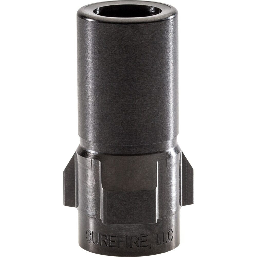 SureFire Tri-Lug QD adapter, black steel with three lugs and SureFire logo